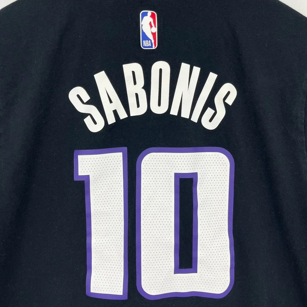 Jordan Sacramento Kings Domantas Sabonis #10 Black Statement T-Shirt Size L